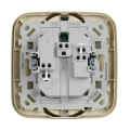 FLITE Розетка 2-местная с заземлением без защитных шторок безвинтовое крепление 16А в сборе РС12-1-А-ФлЛ льняной IEK