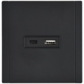 FORTE&PIANO Розетка USB A+C 18Вт FP151M металл черный IEK