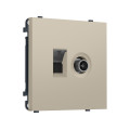 MS352510 Комплект механизма розетки компьютерной + TV оконечной SIGMA Кашемир RJ-45 (8P8C) CAT6/50-870MHz 1dB с/ш QUANT PRO (SP3525, PR195)