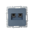 BRITE Розетка компьютерная двойная RJ45 кат.6 РК11-2-БрМ маренго IEK
