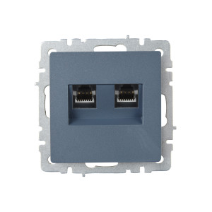 BRITE Розетка компьютерная двойная RJ45 кат.6 РК11-2-БрМ маренго IEK