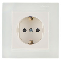 Розетка 1-м СП Simon 15 16А IP20 250В с заземл. винтов. клеммы механизм сл. кость Simon 1591432-031