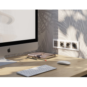 MA370010 Комплект механизма электрической розетки ALFA Серо-бежевый матовый 2USB AC 20W быстрая зарядка сз QUANT AP3700, VM160 AMBRELLA VOLT