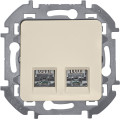 INSPIRIA Розетка компьютерная двойная RJ45 категория 5Е UTP слоновая кость