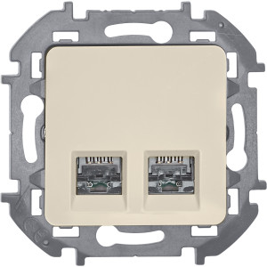 INSPIRIA Розетка компьютерная двойная RJ45 категория 5Е UTP слоновая кость