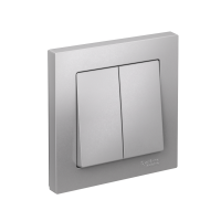 ATLASDESIGN 2-клавишный ВЫКЛЮЧАТЕЛЬ, сх.5, 10АХ, в сборе, быстрозажим. клем., АЛЮМИНИЙ ATN000352S