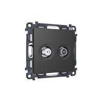 MA913310 Комплект механизма розетки TV оконечной  SAT 5-862MHz 3.5dB950-2150MHz 3.5dB ALFA Графит мягкое касание QUANT AP9133, VM217 AMBRELLA VOLT