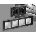 AF580534 Рамка ALFA Arctic Черный Стекло органическоеСталь 4-ая AMBRELLA VOLT