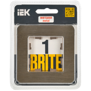BRITE Рамка 1-местная РУ-1-1-Бр металл шампань RE AL IEK
