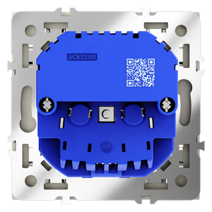 Розетка встраиваемая VOLTUM S70 с заземлением и защитными шторками, 16А, с USB, AA, сталь