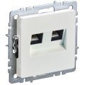BRITE Розетка компьютерная двойная RJ45 кат.6 РК11-2-БрЖ жемчуг IEK