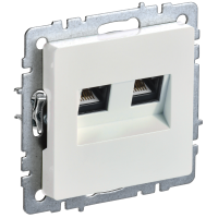 BRITE Розетка компьютерная двойная RJ45 кат.6 РК11-2-БрЖ жемчуг IEK