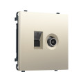 MS552510 Комплект механизма розетки компьютерной + TV оконечной SIGMA Шёлк RJ-45 (8P8C) CAT6/50-870MHz 1dB с/ш QUANT PRO (SP5525, PR195)