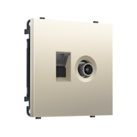 MS552510 Комплект механизма розетки компьютерной + TV оконечной SIGMA Шёлк RJ-45 (8P8C) CAT6/50-870MHz 1dB с/ш QUANT PRO (SP5525, PR195)