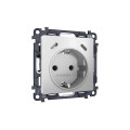 MA410510 Комплект механизма электрической розетки 2USB СC 20W сз на винтовых зажимах 16A-250V ALFA Серебро глянец QUANT AP4105, VM165 AMBRELLA VOLT