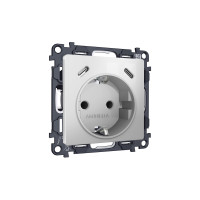 MA410510 Комплект механизма электрической розетки 2USB СC 20W сз на винтовых зажимах 16A-250V ALFA Серебро глянец QUANT AP4105, VM165 AMBRELLA VOLT