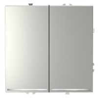 Проходной переключатель встраиваемый VOLTUM S70 двухклавишный с подсветкой 10А, (сталь)