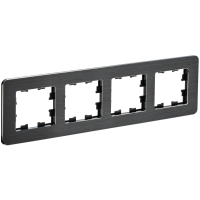 BRITE Рамка 4-местная РУ-4-1-Бр металл черный RE AL IEK