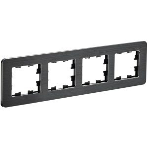 BRITE Рамка 4-местная РУ-4-1-Бр металл черный RE AL IEK