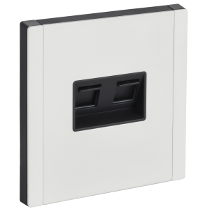 FORTE&PIANO Розетка компьютерная двойная RJ45 кат.5E FP233M металл белый IEK