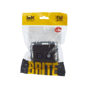 BRITE Розетка двойная TV+SAT РТВ/РСп12-БрТБ темная бронза IEK