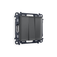 MA905010 Комплект механизма 3-кл выключателя ALFA Графит мягкое касание QUANT AP9050, VM133 AMBRELLA VOLT