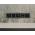 MO812005 Комплект механизма компьютерной розетки RJ-45 экранированной с автоматической защитной шторкой OMEGA Черный матовый QUANT OP8120, VM185 AMBRELLA VOLT