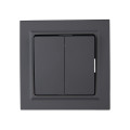 BRITE Выключатель 2-клавишный 10А в сборе ВСР10-2-0-БрГ графит IEK