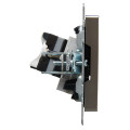 BRITE Розетка двойная RJ11+RJ45 кат.5E РК/Т12-БрС сталь IEK