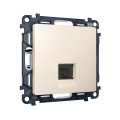 MA332005 Комплект механизма компьютерной розетки RJ-45 экранированной с автоматической защитной шторкой ALFA Бежевый матовый QUANT AP3320, VM185 AMBRELLA VOLT