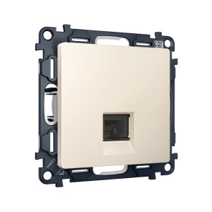 MA332005 Комплект механизма компьютерной розетки RJ-45 экранированной с автоматической защитной шторкой ALFA Бежевый матовый QUANT AP3320, VM185 AMBRELLA VOLT