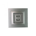 Розетка двойная USB-зарядка механизм Mono Electric Despina/ Larissa антрацит 500-002405-178