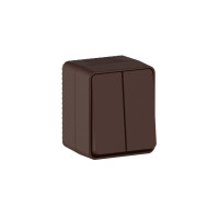 ATLASDESIGN PROFI IP54 О/У 2-клавишный ВЫКЛЮЧАТЕЛЬ, сх.5, 10АХ, КОРИЧНЕВЫЙ ATN546051