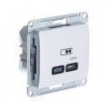 GLOSSA USB РОЗЕТКА тип-C 65Вт высокоскор.заряд. QC, PD, механизм, БЕЛЫЙ GSL000127
