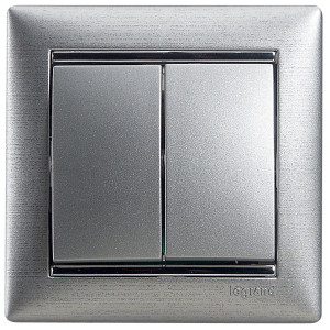 Механизм выключателя 2-кл. СП Valena 10А IP31 250В алюм. Leg 770105