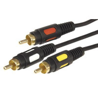 Шнур 3RCA Plug - 3RCA Plug 1.5м (GOLD) (уп.10шт) Rexant 17-0212