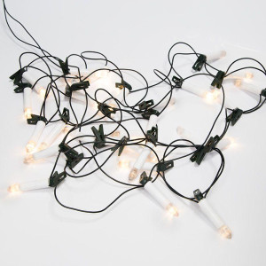 Гирлянда светодиодная Свечи 10м 50LED тепл. бел. 4Вт 220-240В IP20 провод ПВХ темн. зел. Neon-Night 303-085