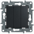 Механизм выключателя 3-кл. СП Etika Plus 10А IP20 250В 10AX винт. зажимы антрацит Leg 672613