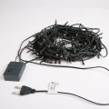 Гирлянда светодиодная Твинкл Лайт 15м 120LED мультиколор 6.9Вт 220-240В IP20 с контроллером провод ПВХ темн. зел. Neon-Night 303-059