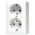 Розетка двойная Jung AP600, открытый монтаж, с заземлением, белый, 6020AWW