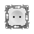 Розетка 1-м СП Etika 16А IP31 250В 2P без заземл. защ. шторки немецк. стандарт винт. клеммы механизм бел. Leg 672234