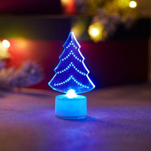 Фигура светодиодная Елочка 2D 10см 1LED 0.1Вт 4.5В IP20 на подставке элементы питания 3хAG13(LR44) (в компл.) Neon-Night 501-045