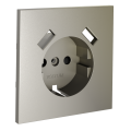 Накладка для розетки с заземлением и защитными шторками, с USB A+A, S70 (шелк)