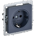 IEK BRITE BASE Маренго Розетка 1-м сз с защ шторк 16А РС14-1-0-БрМ