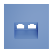 Накладка для розетки компьютерной двойной RJ45RJ45 кат.6, S70 деним