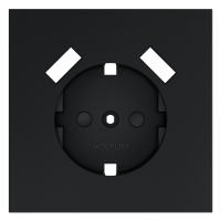 Накладка для розетки с заземлением и защитными шторками, с USB A+A, S70 (графит)