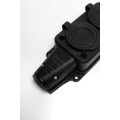 Розетка (колодка) двухместная с крышками каучук черная 2P+PE 250V 16А IP54 DYNEL