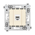 Розетка компьютерная 1-м СП Avanti Ванильная дымка RJ45 кат.5E без шторок механизм DKC 4405663