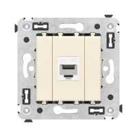 Розетка компьютерная 1-м СП Avanti Ванильная дымка RJ45 кат.5E без шторок механизм DKC 4405663