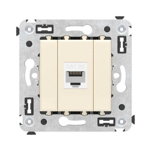 Розетка компьютерная 1-м СП Avanti Ванильная дымка RJ45 кат.5E без шторок механизм DKC 4405663